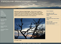 Home pagefor the Van Isle Images website